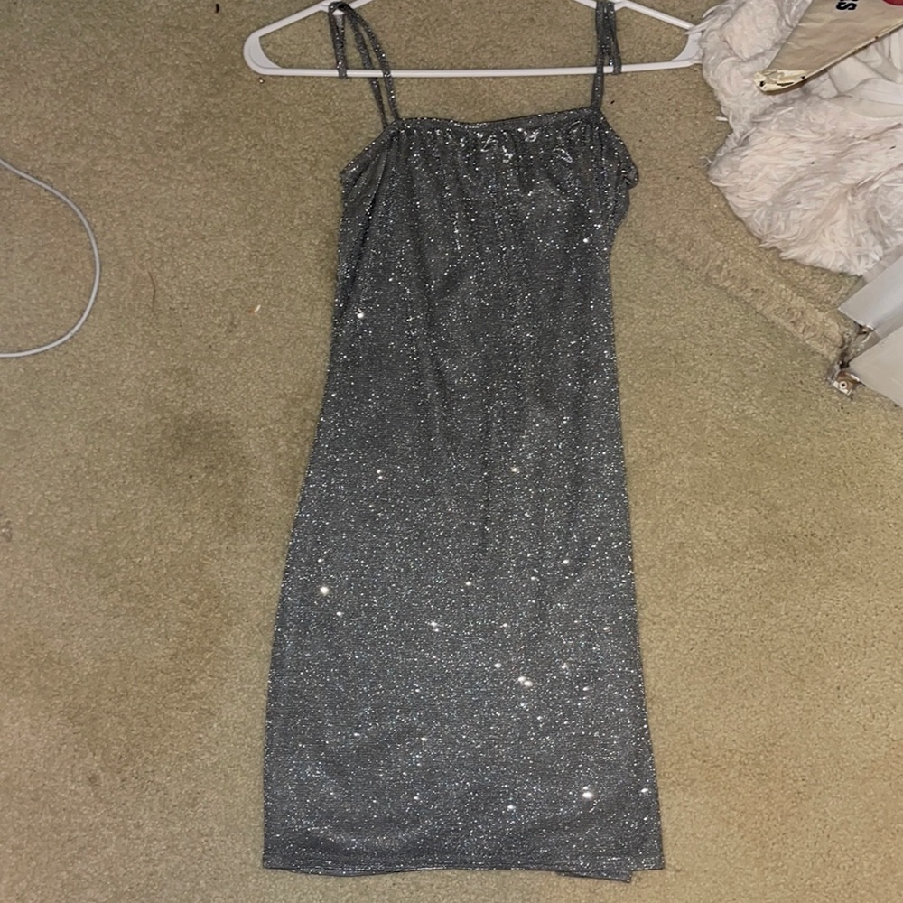 Pretty Little Things sparkly silver dress UK size 10 US size